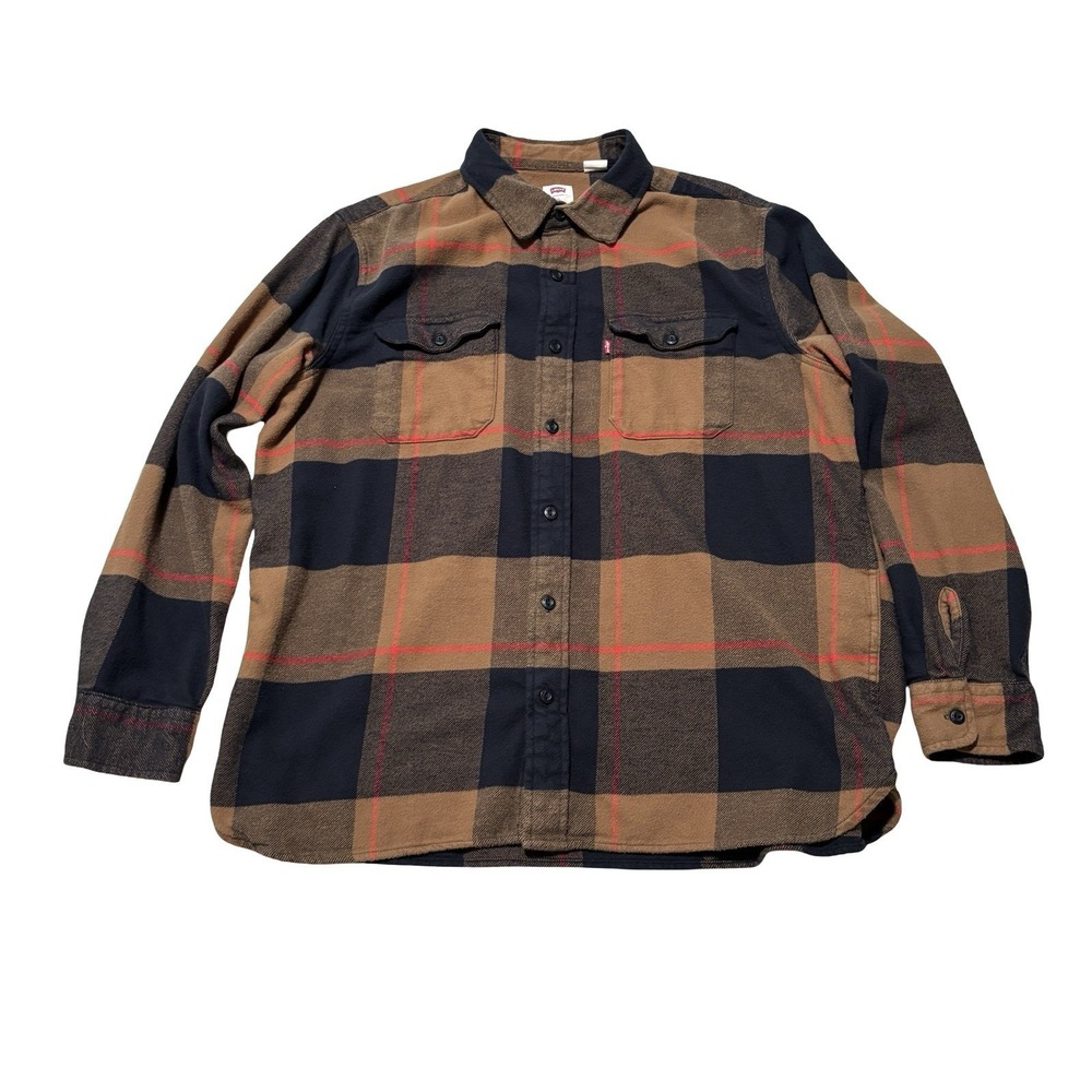 Levi's Men's Standard Fit Plaid Flannel Button Down Shirt Size XL 25 x 30